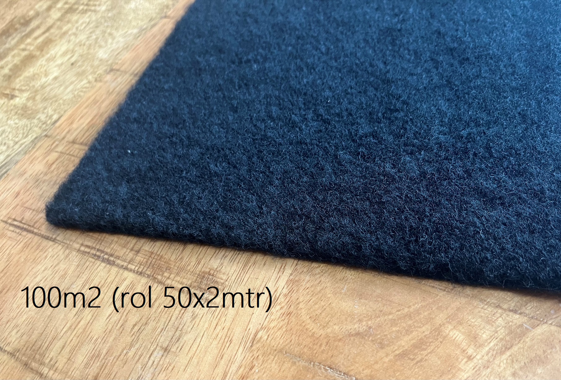 Bekledingsstof 50mtr x 200cm zwart (100m2) stretch  - 000084 - 000084 HQ STRETCH