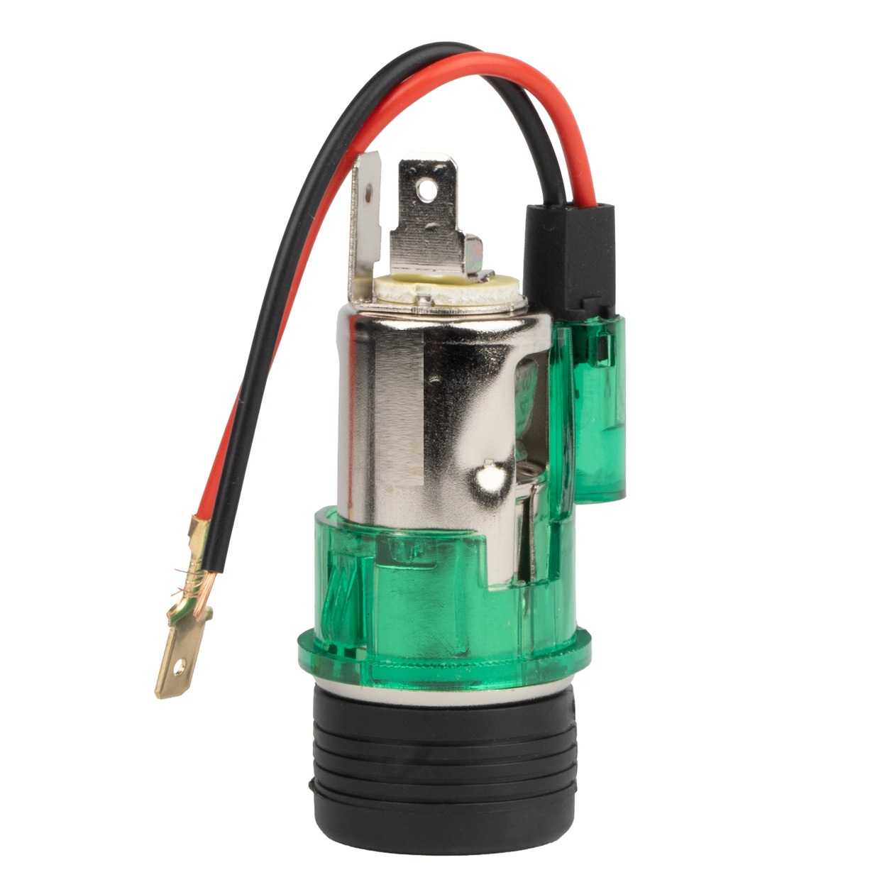 Sigaretten aansteker doos met plug en groen licht, 12V - 01260 03 - 01260