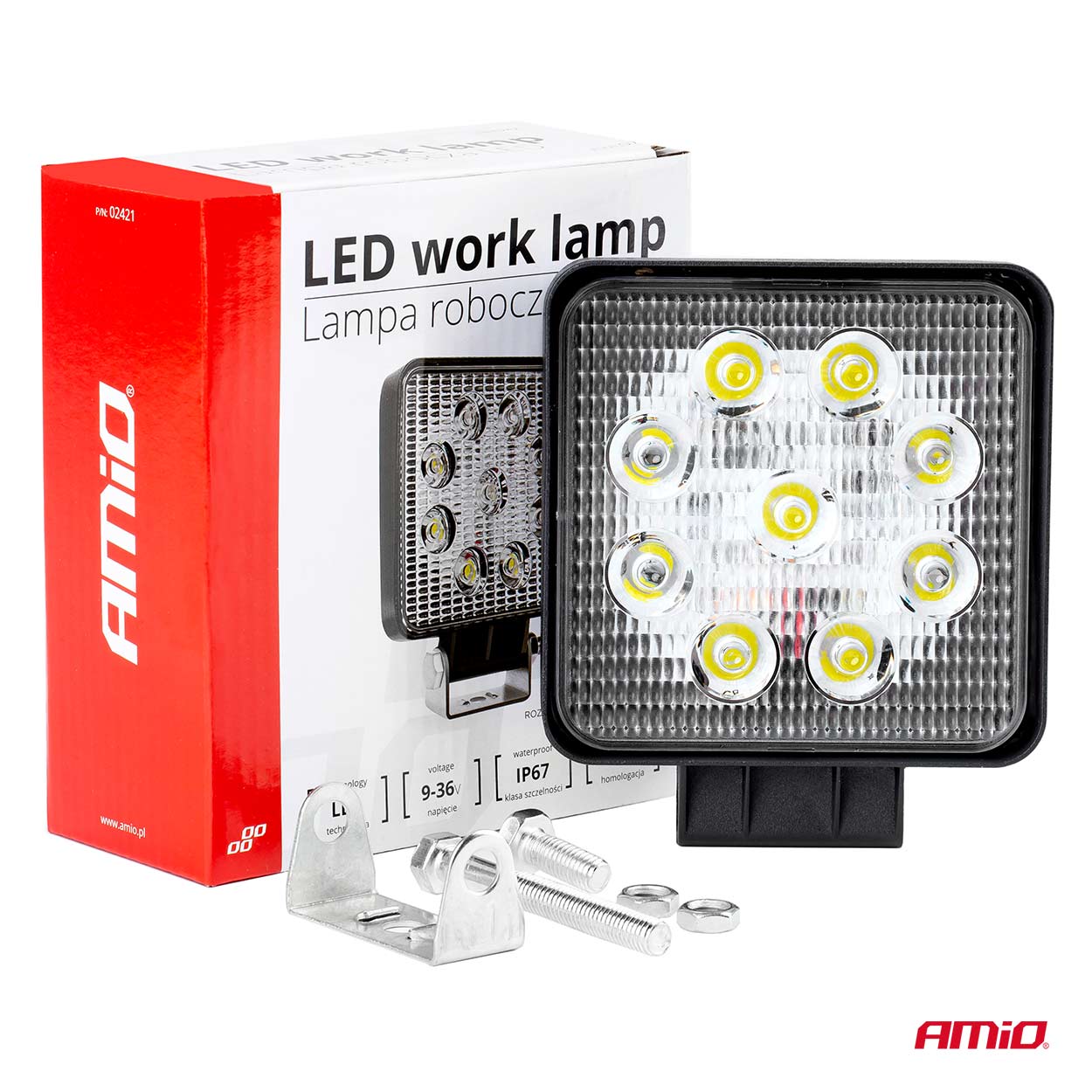 Werklamp LED 9-36V, afmeting 110x110mm - 02421 10 - 02421