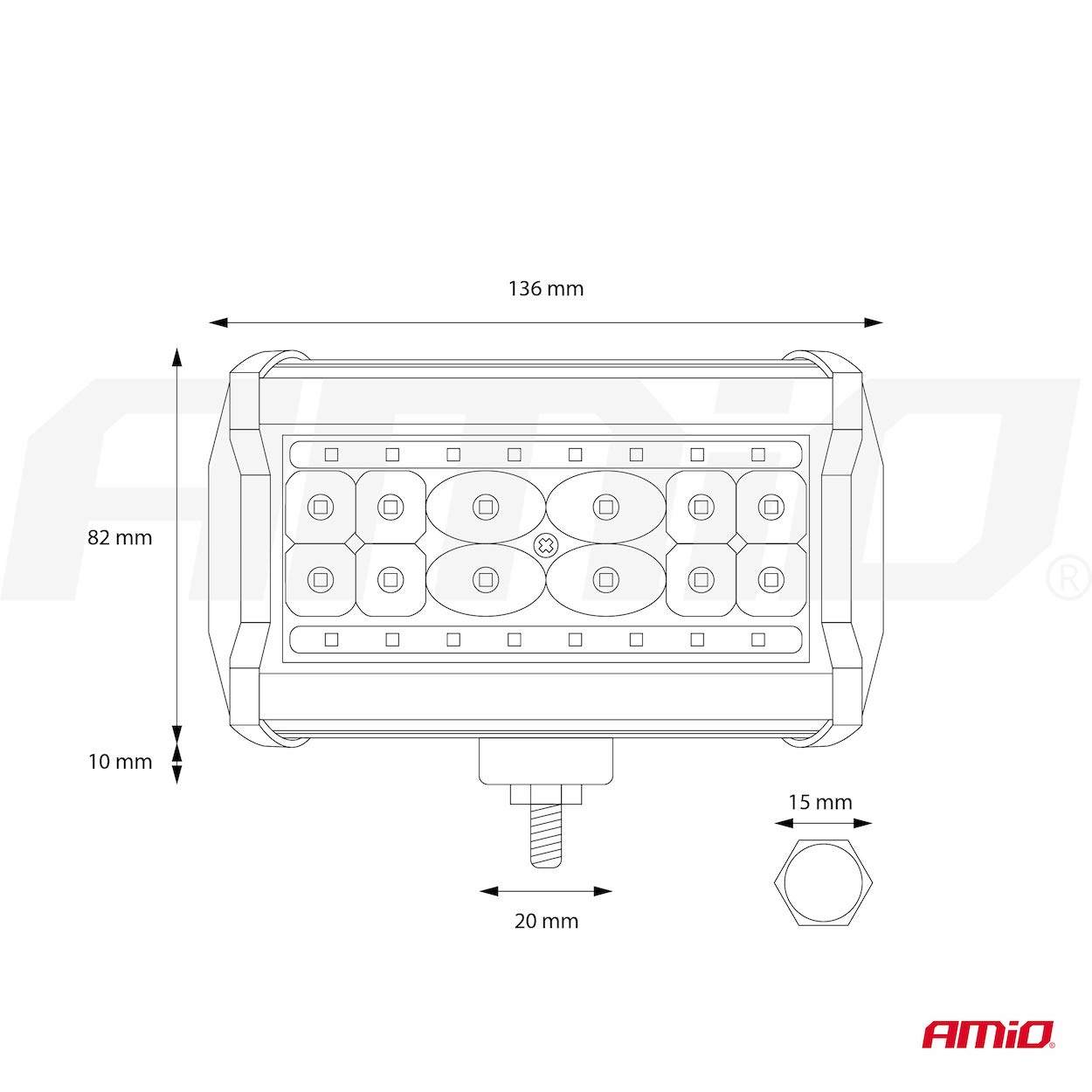 Werklamp AWL09 28 LED, 9-36V, floodlight, afmeting: 36x82 mm - 02423 11 - 02423