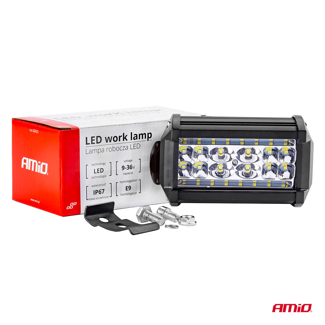 Werklamp AWL09 28 LED, 9-36V, floodlight, afmeting: 36x82 mm - 02423 9 - 02423