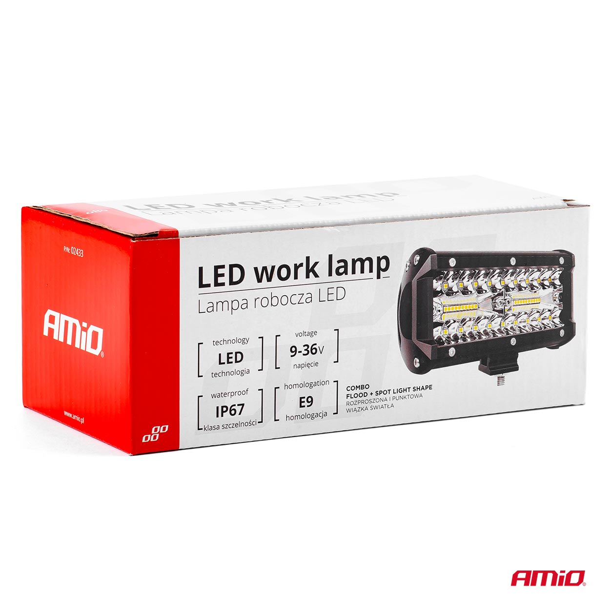 Werklamp LED, 40LED 9-36V, afmeting 170x74x63mm - 02433 11 - 02433