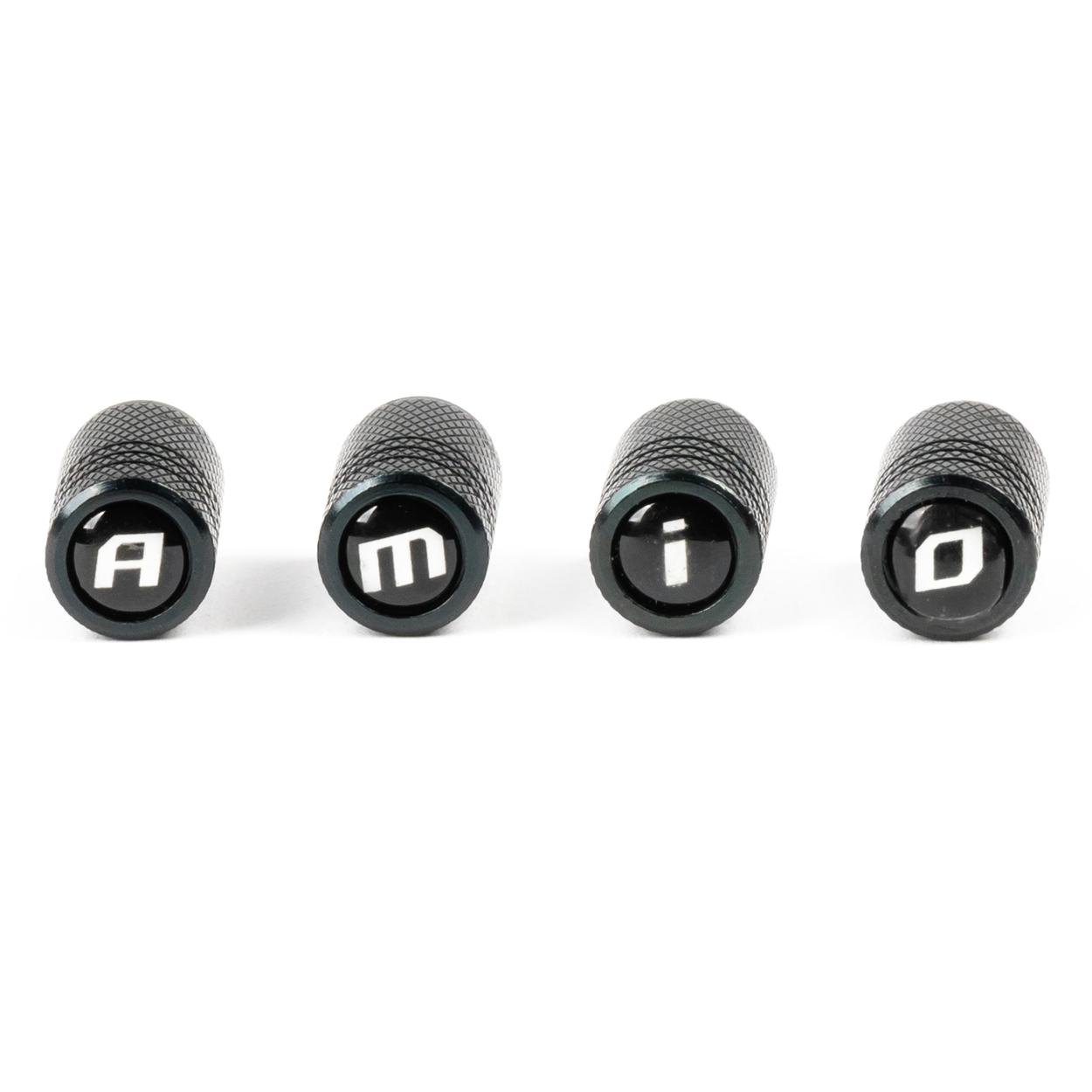 Aluminium zwarte ventieldop AMiO 4 stuks - 03277 - 03277