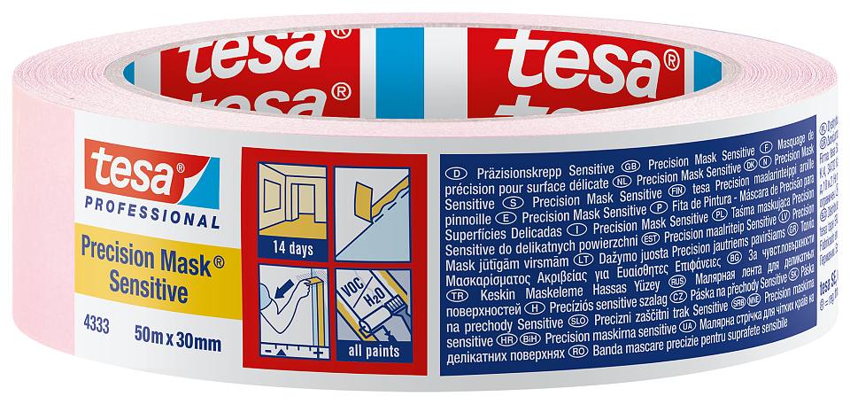 Tesa Precision Mask Sensitive 04333 L.50mtr x B. 25mm Roze (Per 6 Stuks) - 04333 - 04333-00018-02