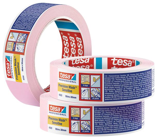 Tesa Precision Mask Sensitive 04333 L.50mtr x B. 25mm Roze (Per 6 Stuks) - 04333a - 04333-00018-02