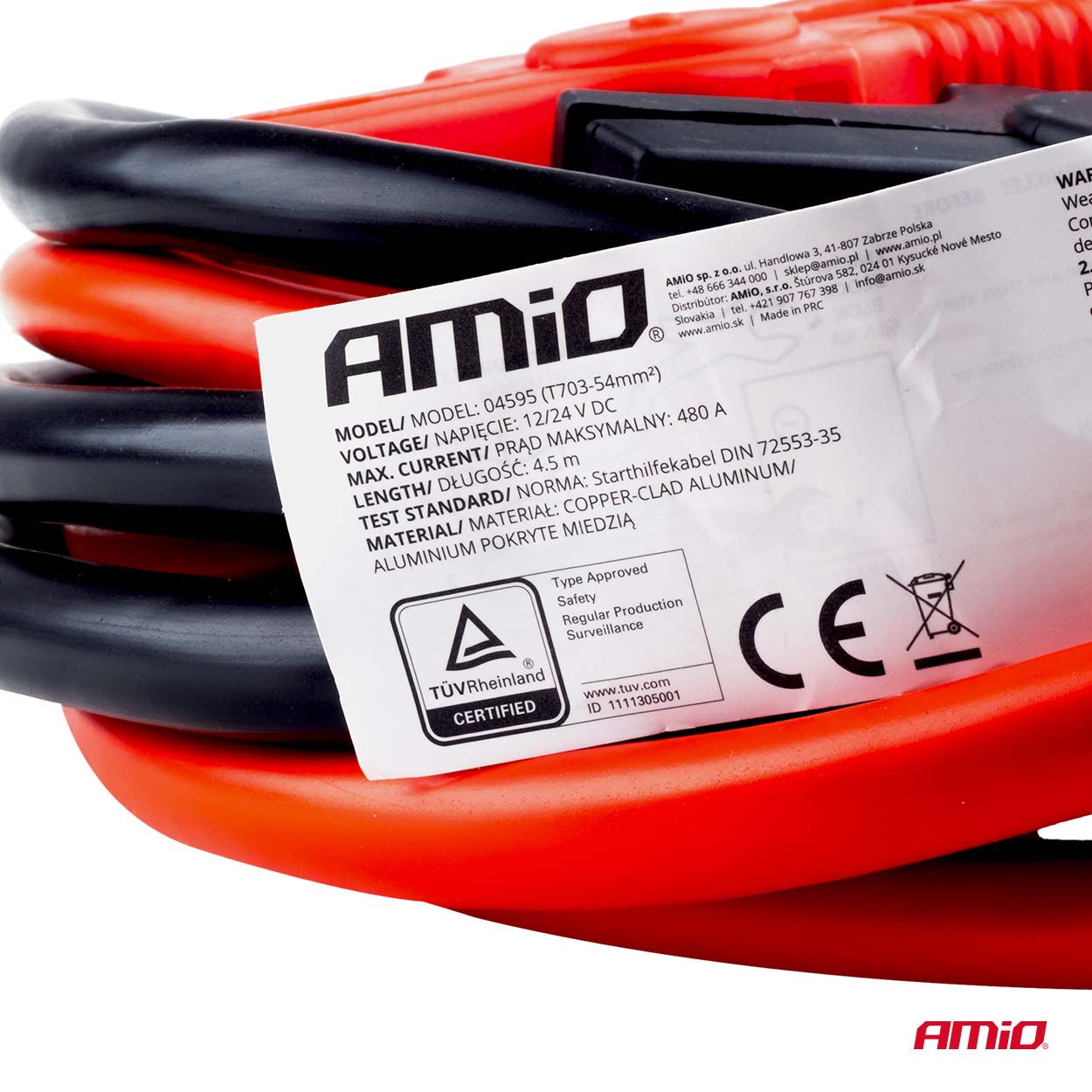 Professionele Startkabelset  480A, lengte 4.5mtr TUV gecertificeerd - 04595 8 - 04595