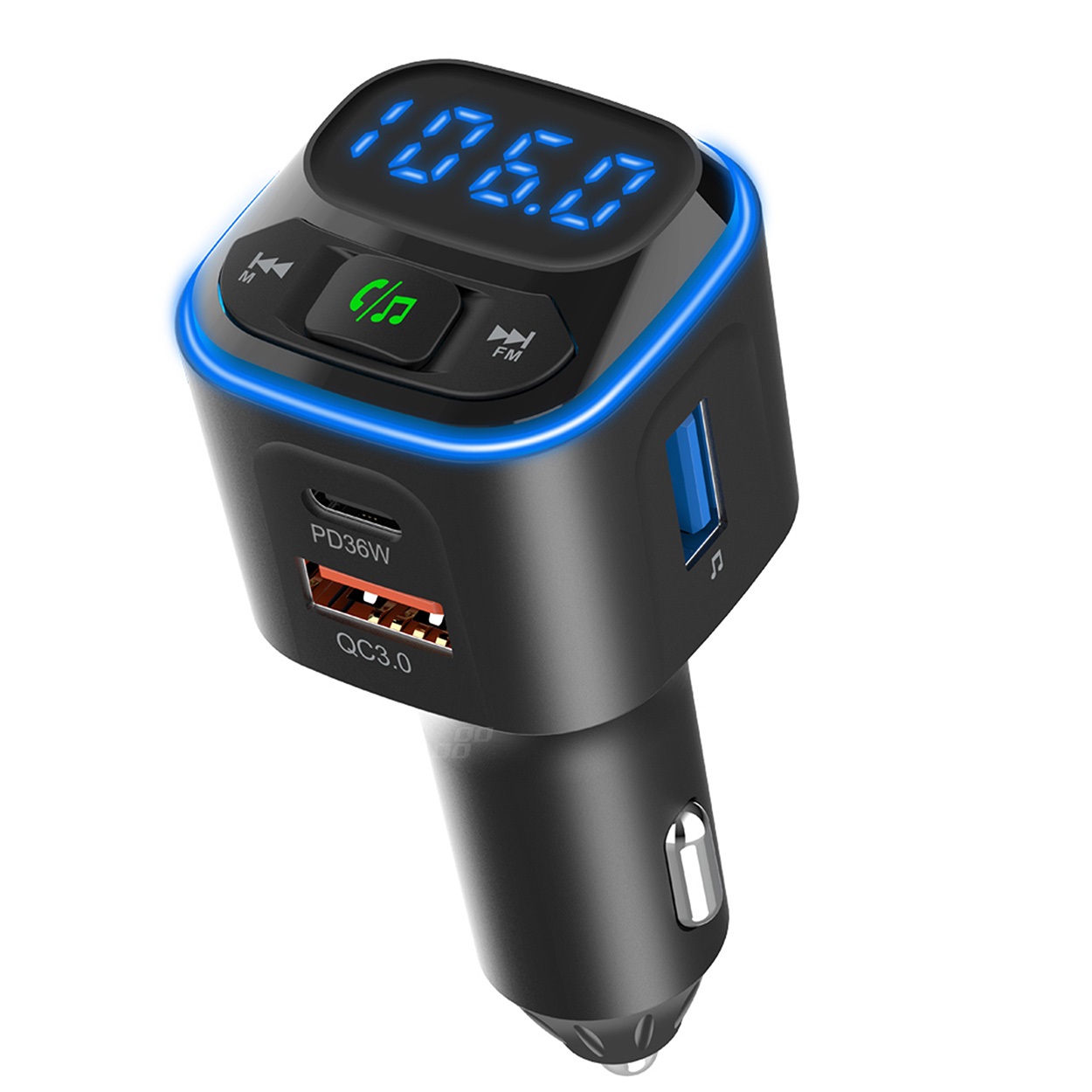FM Transmitter 1&times;USB-A 2&times;USB-C 12V 24V - 04651 08 - 04651