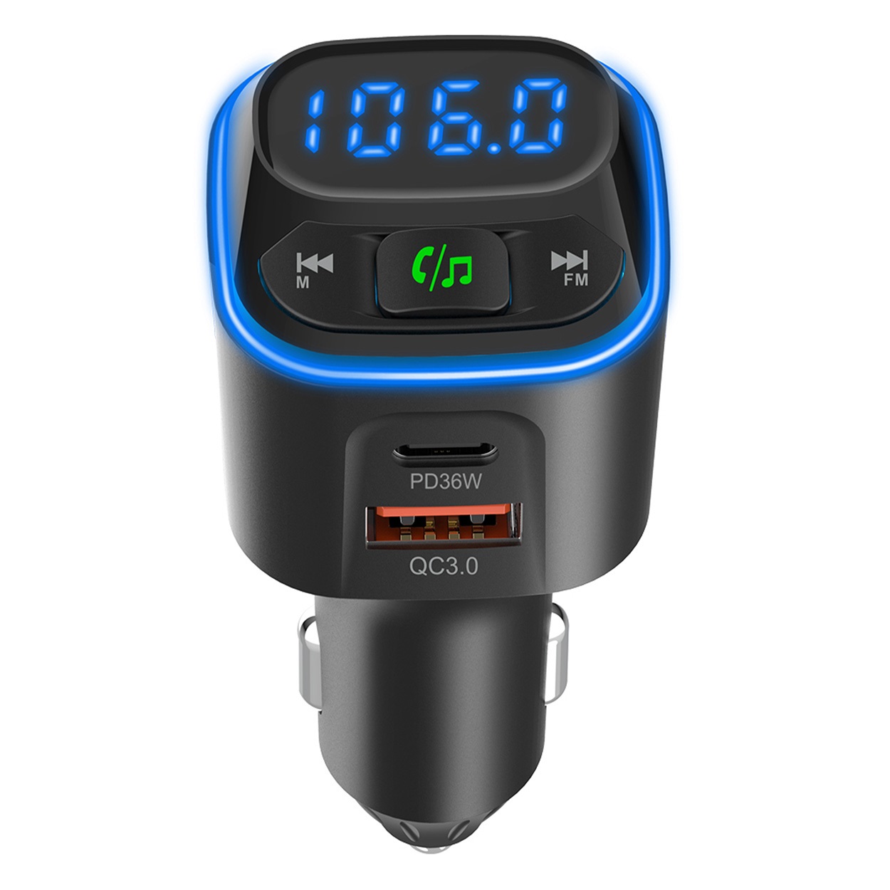 FM Transmitter 1&times;USB-A 2&times;USB-C 12V 24V - 04651 09 - 04651