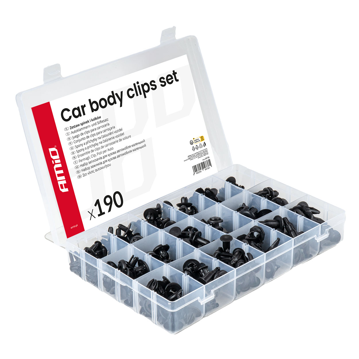 Set met 190stuks Automotive clips en bevestigingspinnen - 04736 - 04736