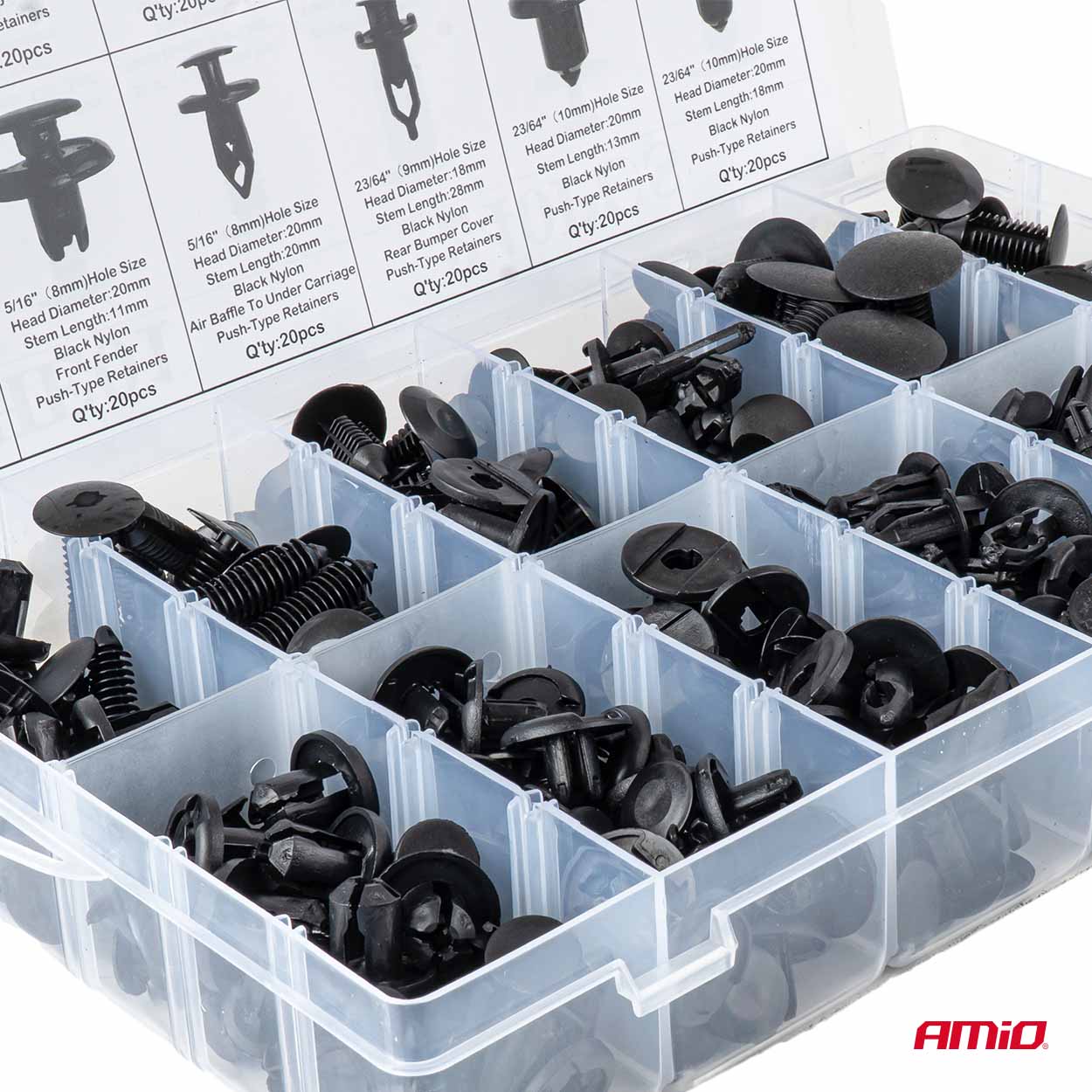 Set met 240stuks Automotive clips en bevestigingspinnen - 04737 4 - 04737