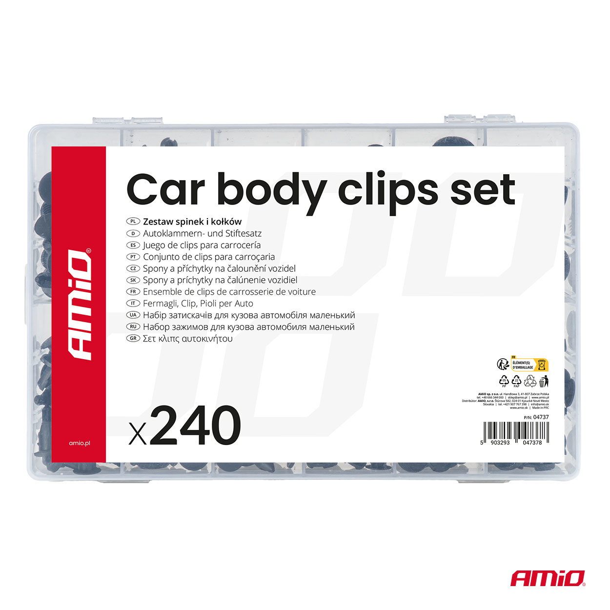 Set met 240stuks Automotive clips en bevestigingspinnen - 04737 5 - 04737