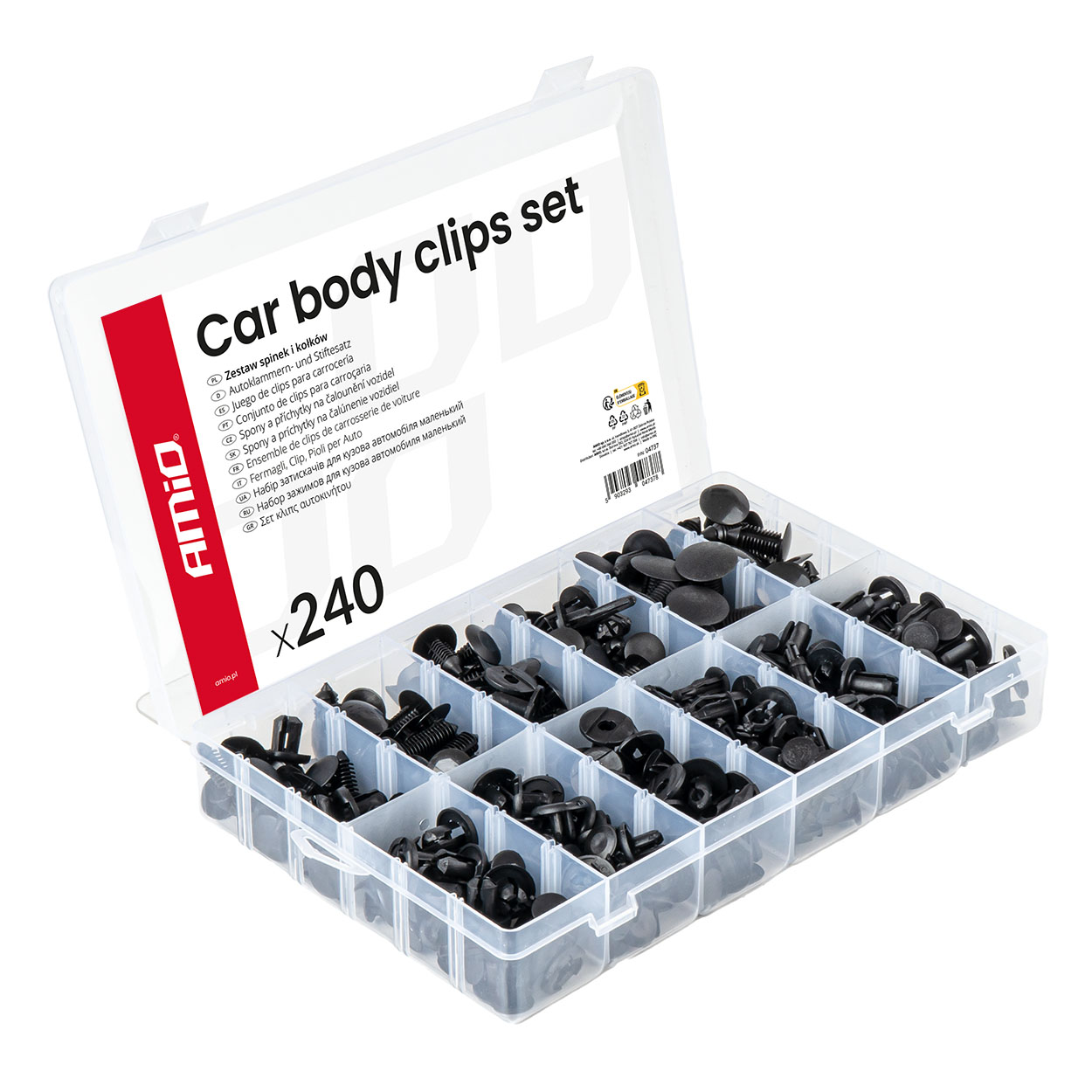 Set met 240stuks Automotive clips en bevestigingspinnen - 04737 - 04737