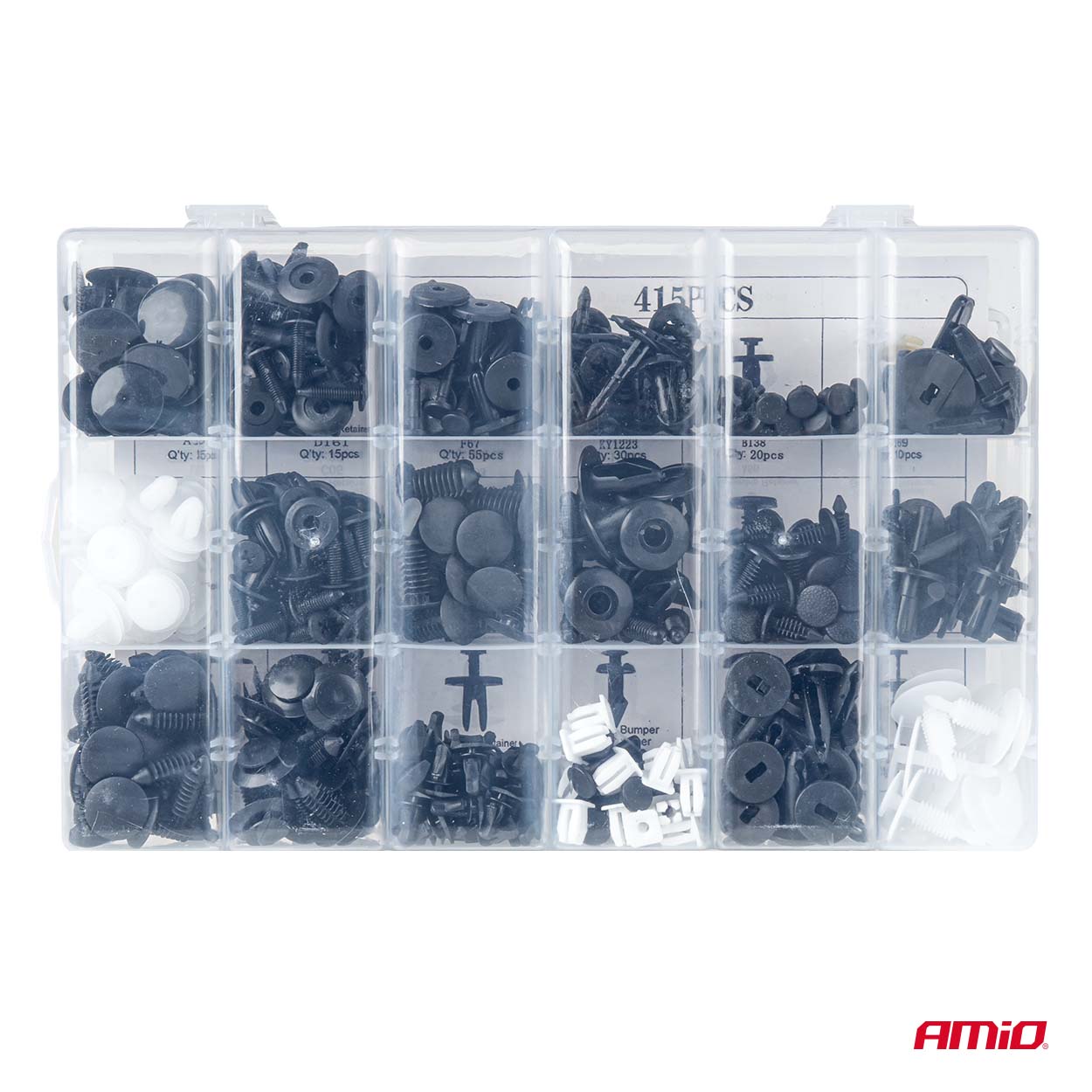 Set met 415stuks Automotive clips en bevestigingspinnen - 04738 3 - 04738