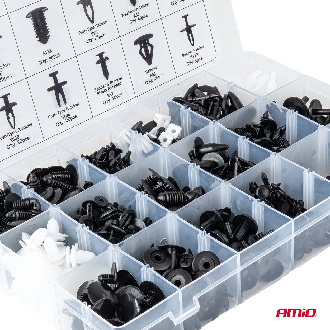 Set met 415stuks Automotive clips en bevestigingspinnen - 04738 4 - 04738