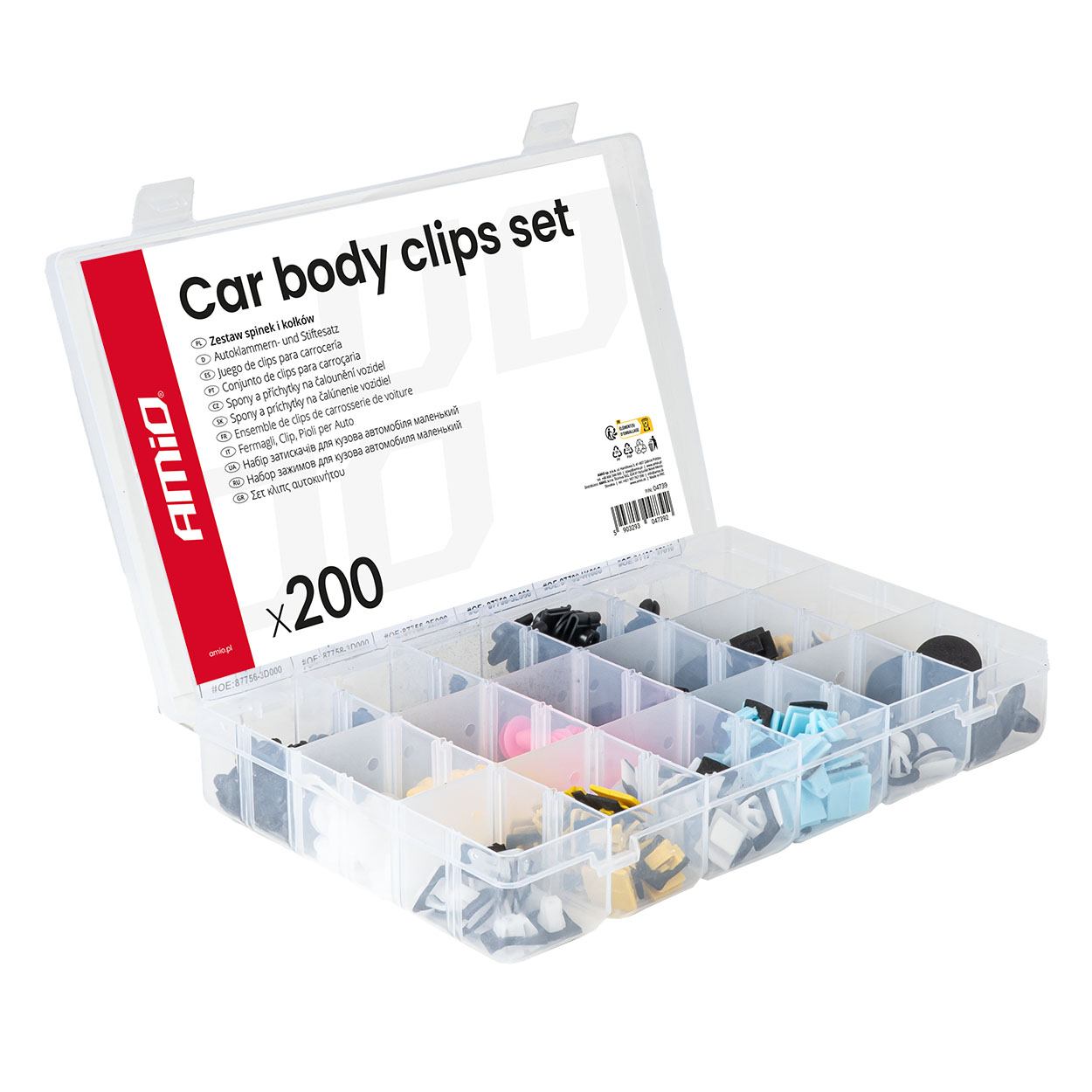 Set met 200stuks Automotive clips en bevestigingspinnen - 04739 - 04739