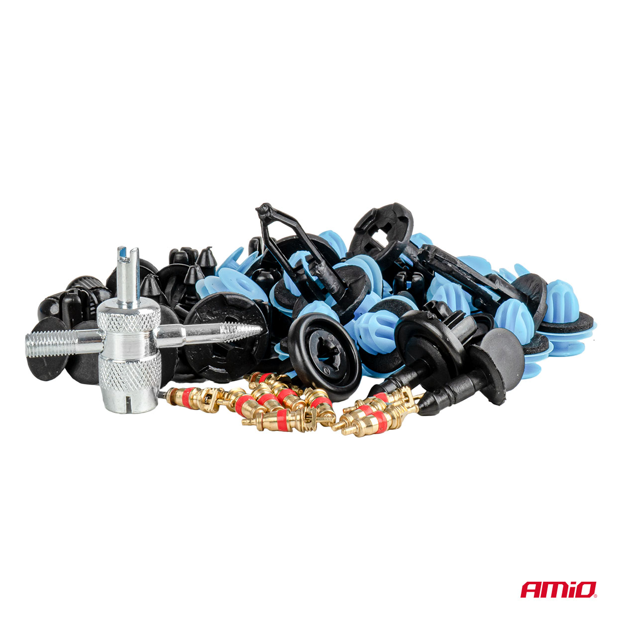 Set met 148stuks Automotive clips en bevestigingspinnen + gereedschap - 04741 1 - 04741
