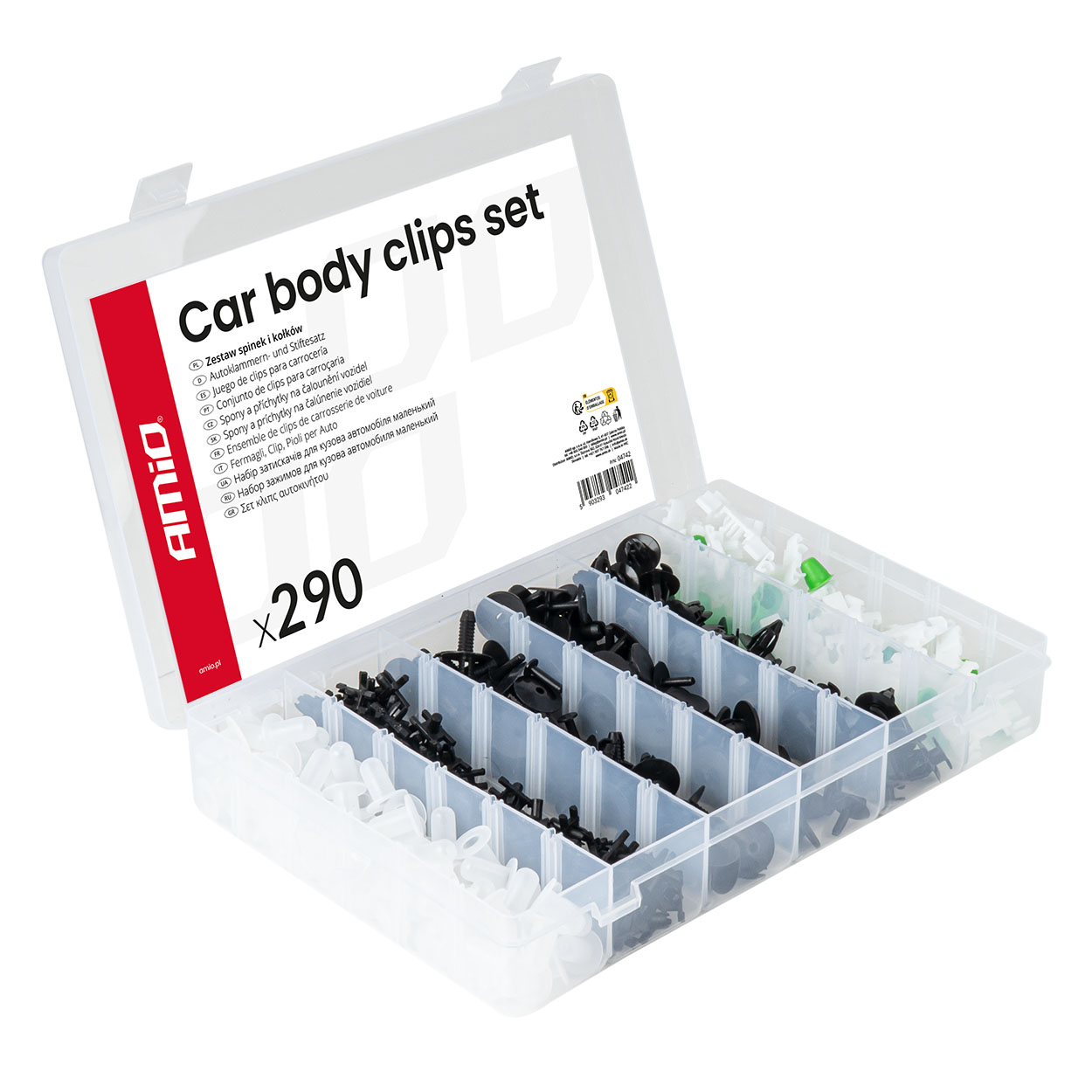 Set met 290stuks Automotive clips en bevestigingspinnen - 04742 - 04742