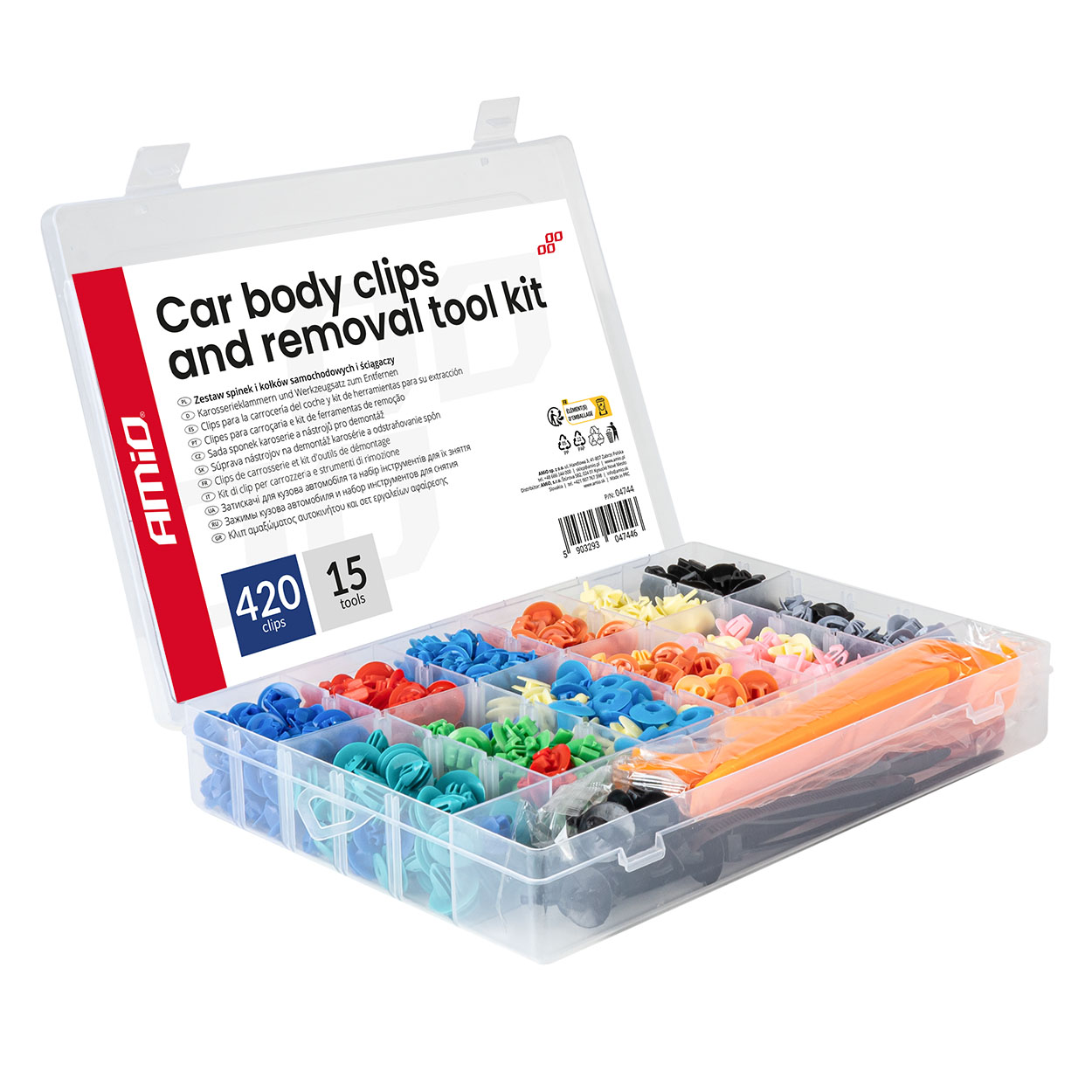 Set met 420stuks Automotive clips + gereedsschap - 04744 - 04744