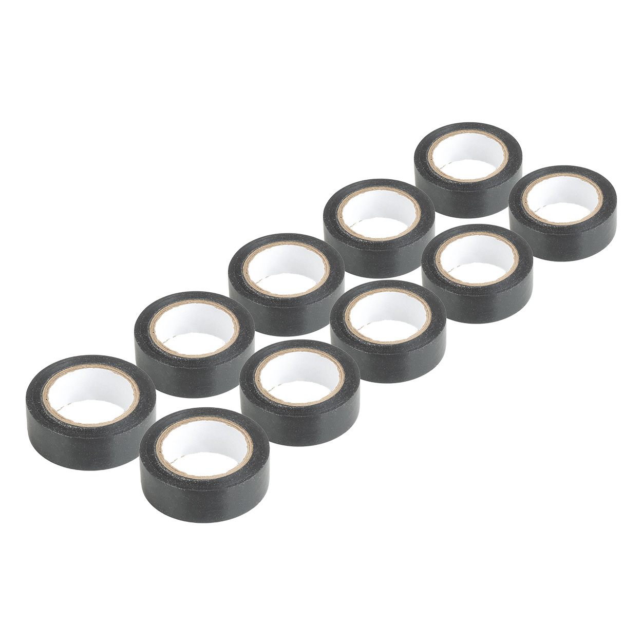 Set van 10 zwarte PVC-isolatietapes, 19 mm x 10 m x 0,13 mm - 04845 - 04845
