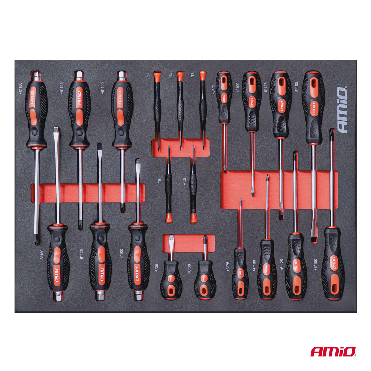 Gereedschapskast met 258-delige gereedschapset 840x460x870mm AMIO-04892 - 04892 14 - 04892