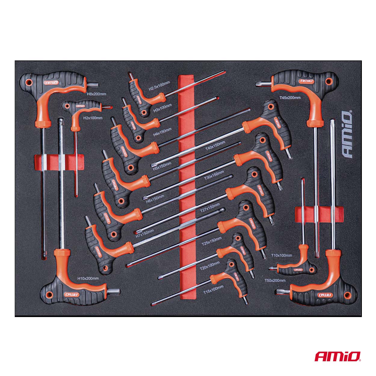 Gereedschapskast met 258-delige gereedschapset 840x460x870mm AMIO-04892 - 04892 16 - 04892