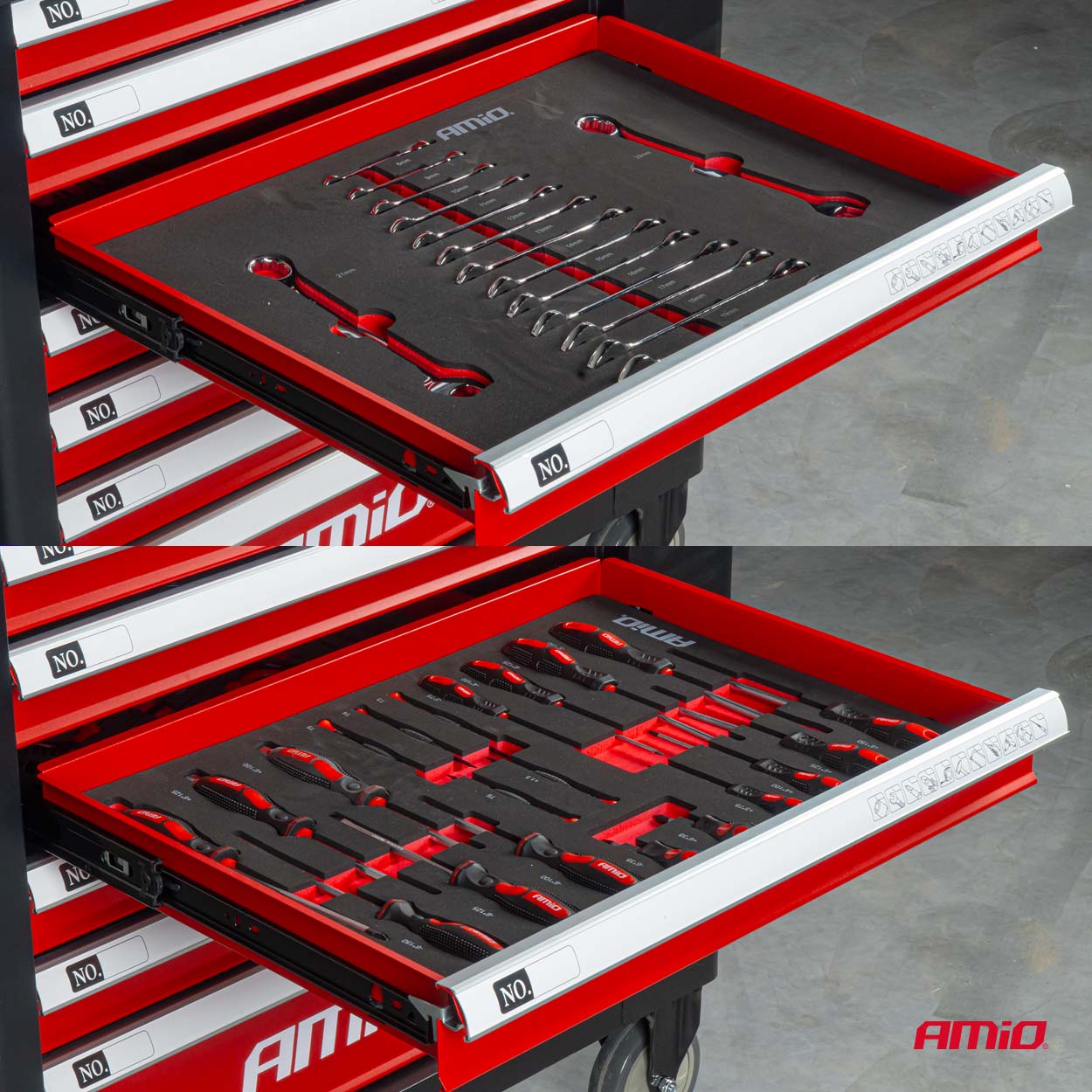 Gereedschapskast met 258-delige gereedschapset 840x460x870mm AMIO-04892 - 04892 2 - 04892