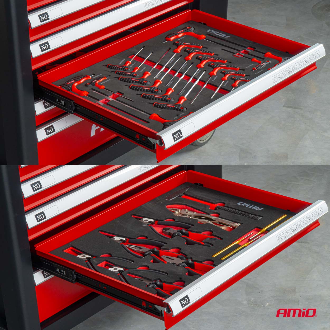 Gereedschapskast met 258-delige gereedschapset 840x460x870mm AMIO-04892 - 04892 3 - 04892