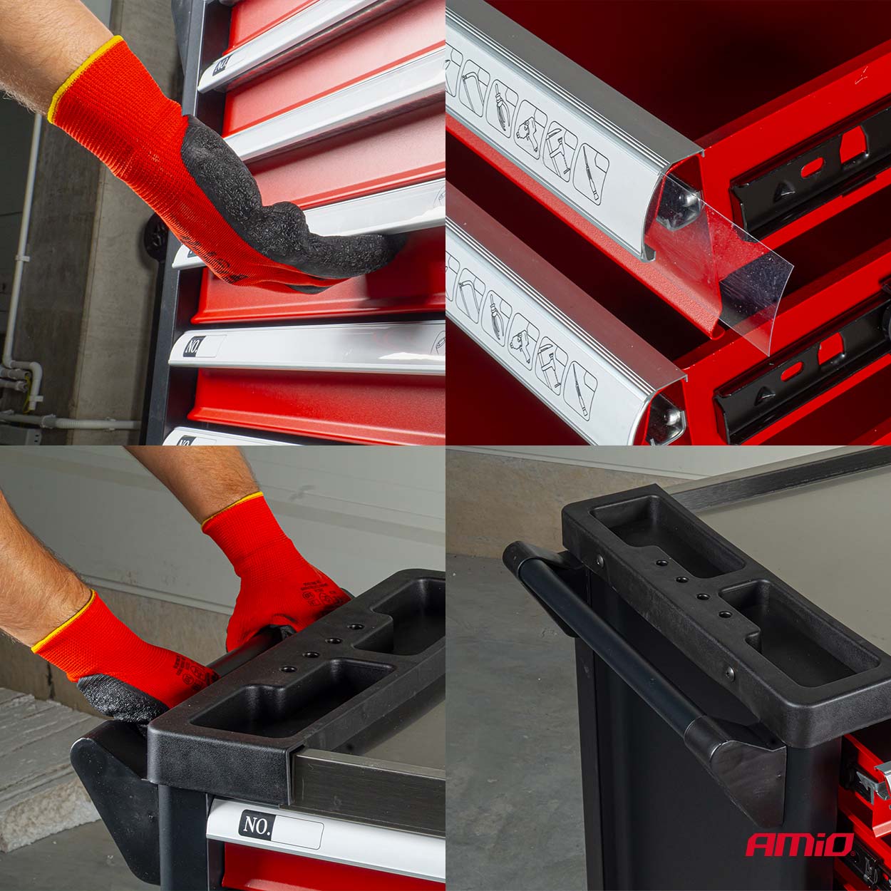 Gereedschapskast met 258-delige gereedschapset 840x460x870mm AMIO-04892 - 04892 9 - 04892