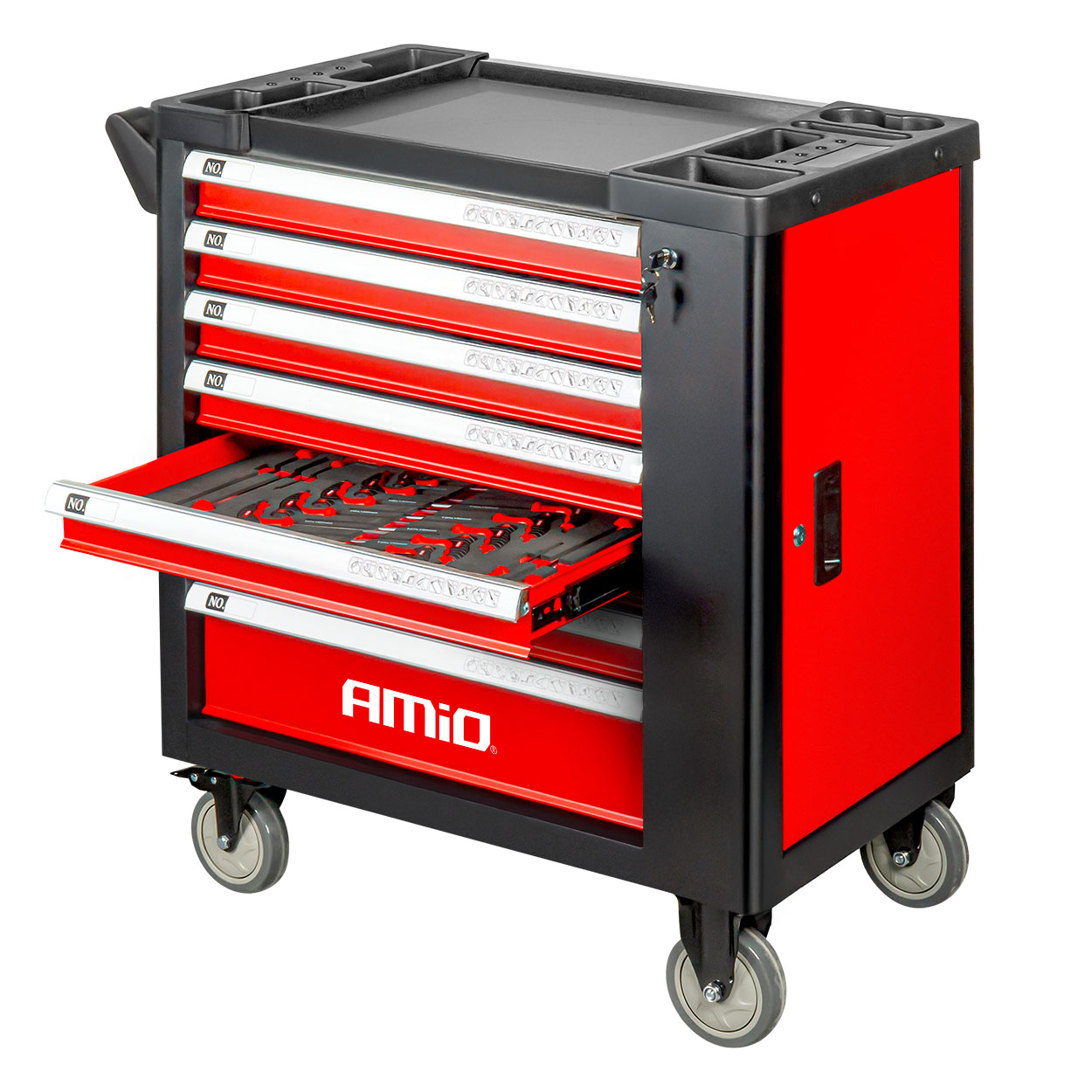 Gereedschapskast met 258-delige gereedschapset 840x460x870mm AMIO-04892 - 04892 - 04892