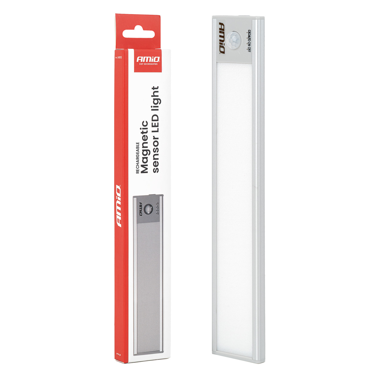 Oplaadbare LED lamp met PIR bewegingssensor en schemersensor (23x4.1x0.9cm) - 04893 - 04893