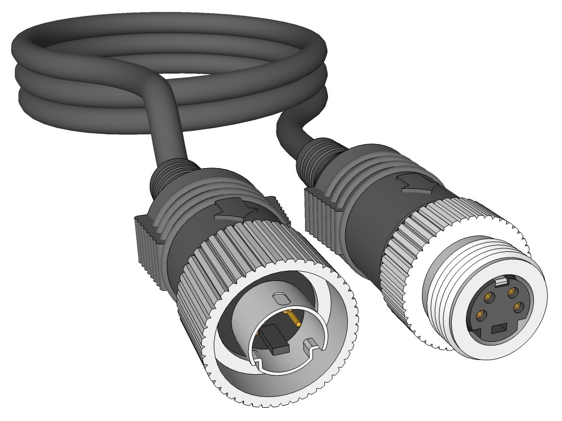 Camera verlengkabel 4Pins MALE + 4Pins FEMALE IP68 5 meter - 120009 1 - CAR.EXTC-05