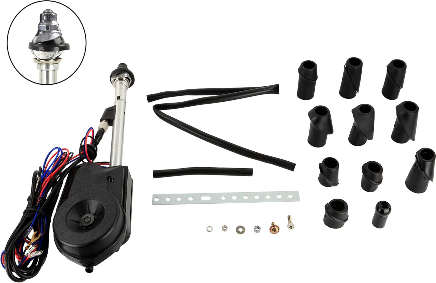 ACV Electrische telescoop antenne AM/FM voor spatscherm - Chroom - 151000 38 1 - 151000-38-1