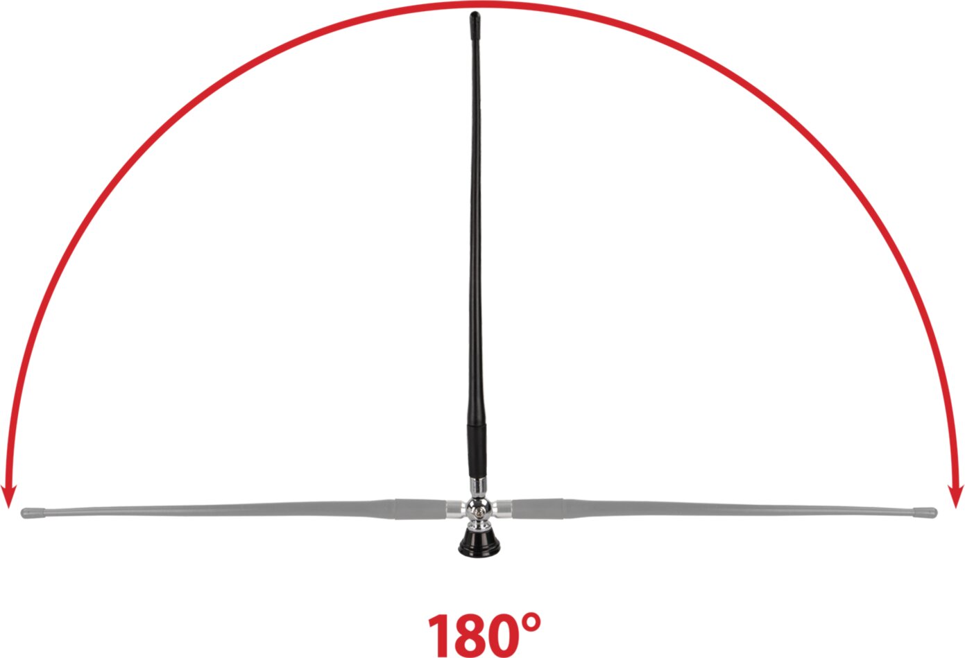 Universele opbouw antenne chroom AM / FM (DAB+ ready), rubber spriet - 152000 20 180 illu - 152000-20
