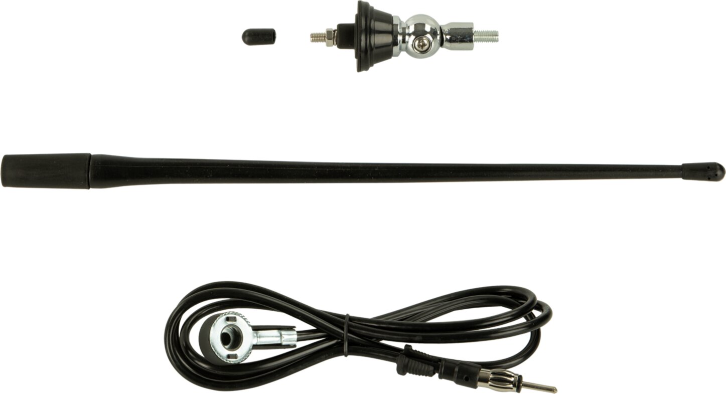 Universele opbouw antenne chroom AM / FM (DAB+ ready), rubber spriet - 152000 20 parts - 152000-20