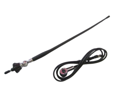 Universele opbouw antenne chroom AM / FM (DAB+ ready), rubber spriet - 152000 20 - 152000-20