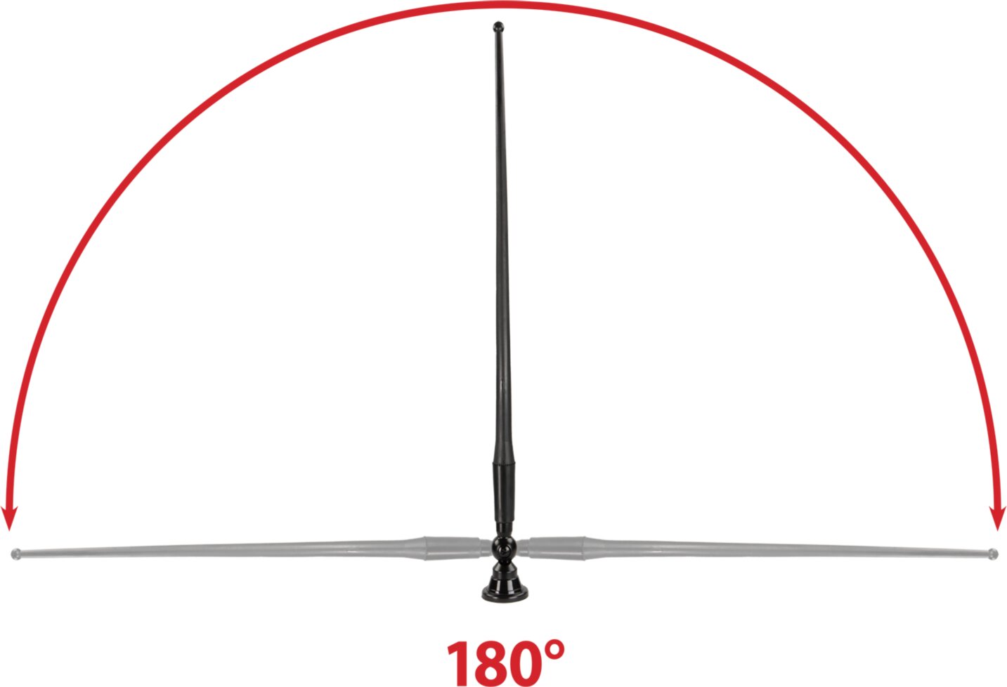 Universele opbouw antenne zwart AM / FM (DAB+ ready), rubber spriet - 152000 21 180grad illu - 152000-21
