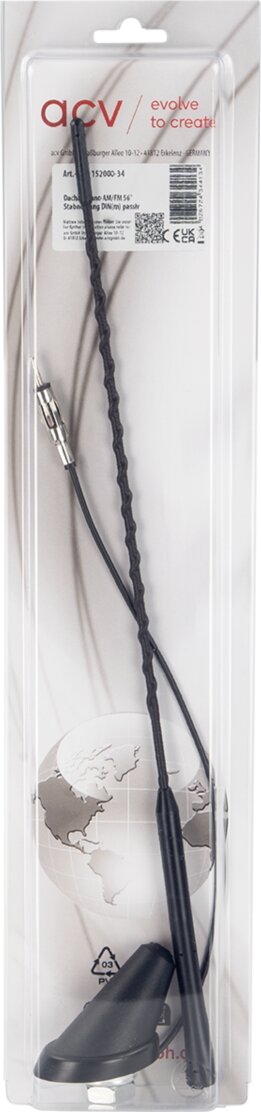 Universele dakantenne 16V AM/FM passief 52graden plaatsingshoek - 152000 34 blister - 152000-34