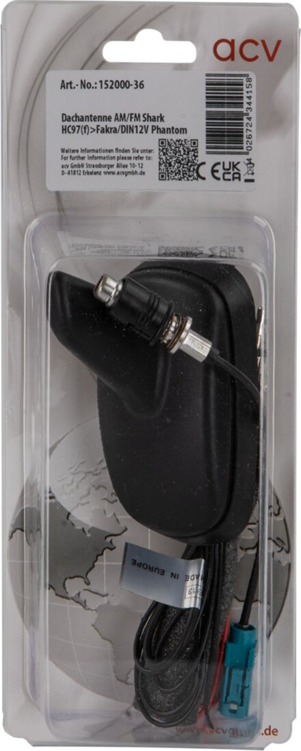 Shark dakantenne AM/FM incl adapters DIN & Fakra (phantom) - 152000 36 blister - 152000-36
