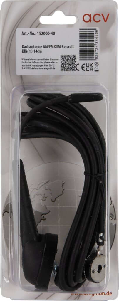 Universele dakantenne AM/FM 0-70 graden plaatsingshoek oa OEM Renault - Peugeot - 152000 40 blister - 152000-40