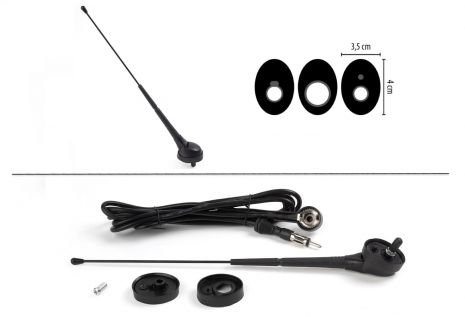 Universele dakantenne AM/FM 0-90 graden hellingshoek met 3 voet opties - 152000 45 - 152000-45