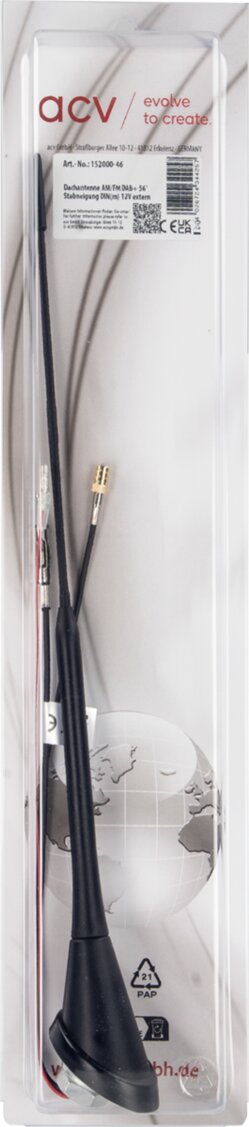 Dakantenne 16V FM / DAB+ 52graden hellingshoek (spriet 32cm) - 152000 46 blister - 152000-46