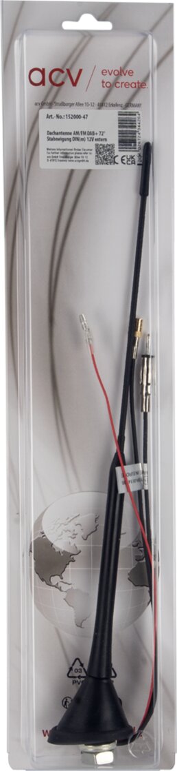 Dakantenne 16V FM / DAB+ 72graden hellingshoek (spriet 32cm) - 152000 47 blister - 152000-47