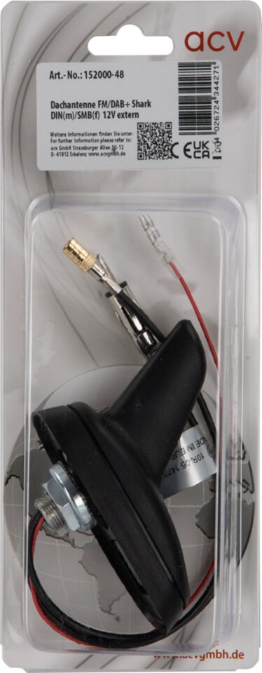 Shark dakantenne  FM / DAB+ (mat zwart) - 152000 48 blister - 152000-48