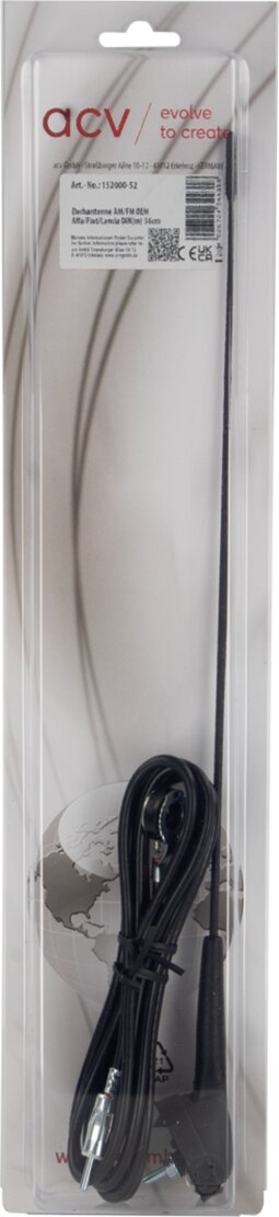 Universele dakantenne AM/FM 0-70 graden plaatsingshoek OEM Alfa/ Fiat/ Lancia - 152000 52 blister - 152000-52