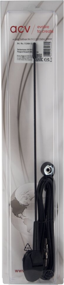 Universele dakantenne AM/FM 0-70 graden plaatsingshoek oa OEM Renault&ndash; Peugeot  - 152000 53 blister - 152000-53