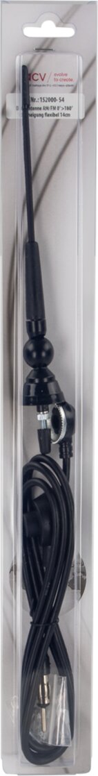 Universele opbouw antenne zwart AM / FM, korte flexibele spriet 14cm - 152000 54 blister - 152000-54