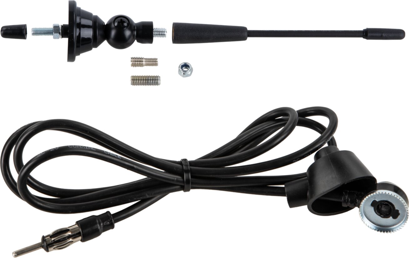 Universele opbouw antenne zwart AM / FM, korte flexibele spriet 14cm - 152000 54 parts - 152000-54