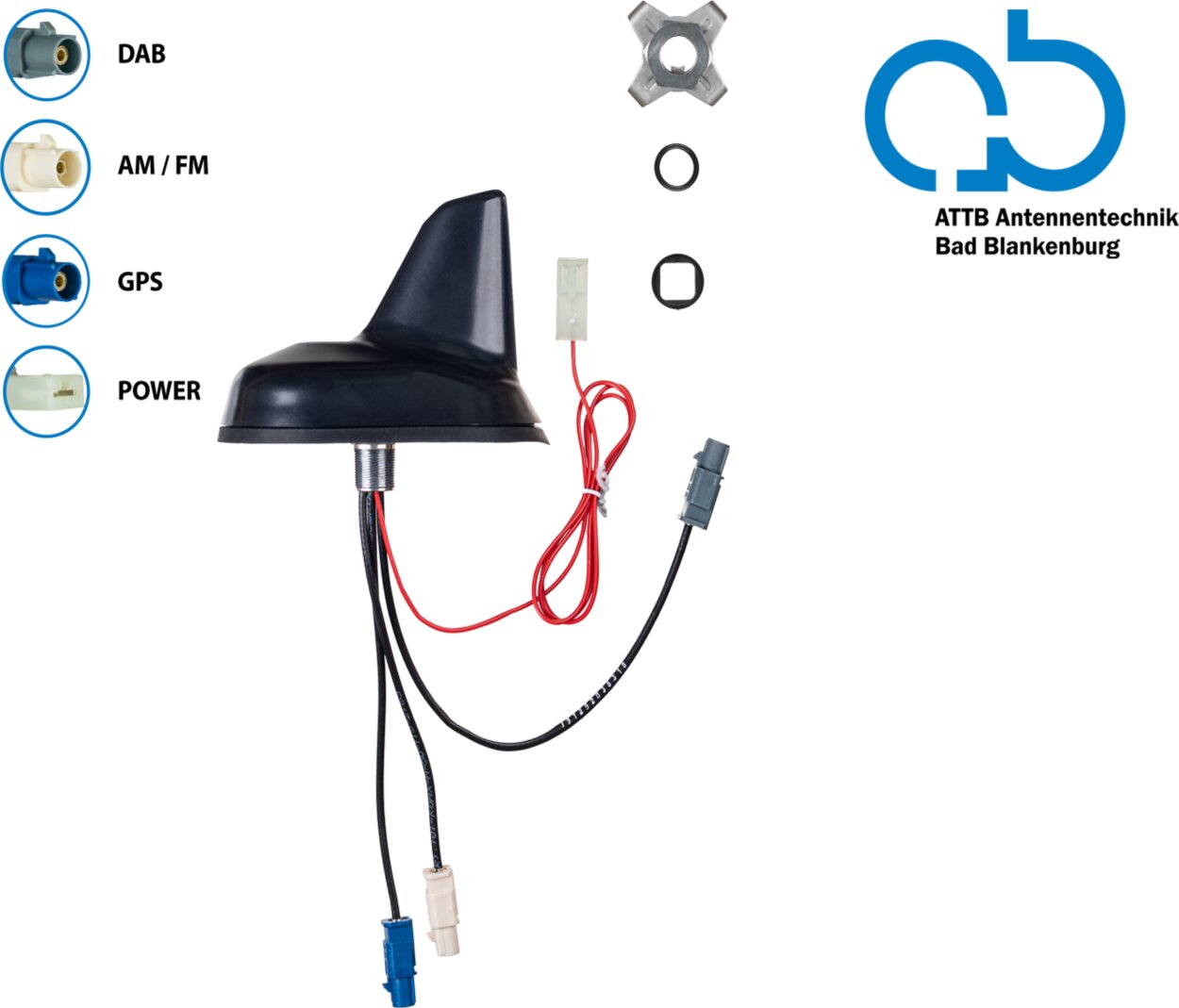 Bad Blankenburg Shark Dak antenne AM/FM DAB+ GPS - 153 3785 01 - 153-3785-01