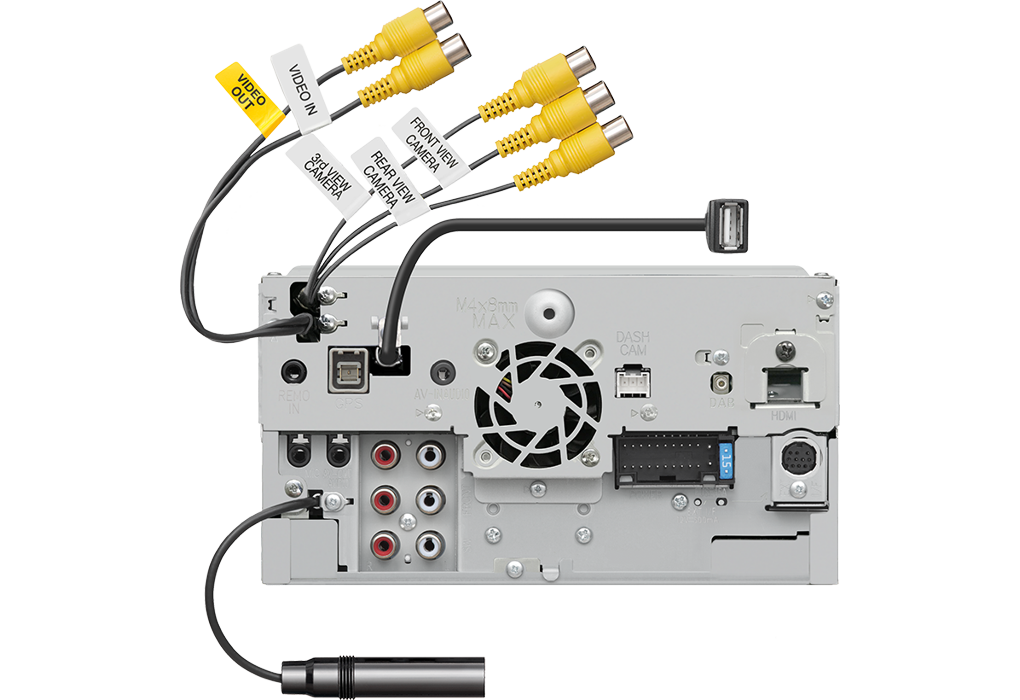 Kenwood DMX5623DABS - 10" HD Zwevend scherm - Draadloze carplay + Android Auto (incl dab antenne) - 20 dmx9720xds rearside - DMX-9720XDS