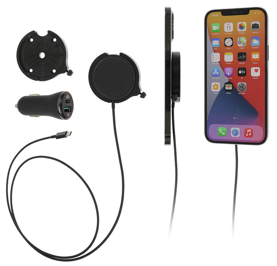 Apple iPhone MagSafelader , Actieve  houder met 12V USB SIG-Plug - 216324 a - 216324
